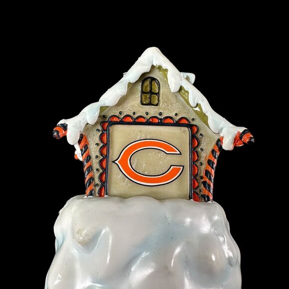 Chicago Bears Snow Globe Ornament With Santa  - Christmas Bulb Port - Lights Up - Picture 4 of 8